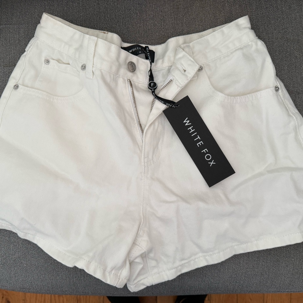 White Fox Boutique Crisp White Denim Shorts